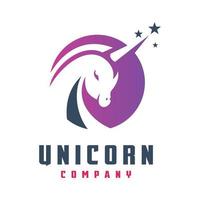 Circular Unicorn horse logo design vector