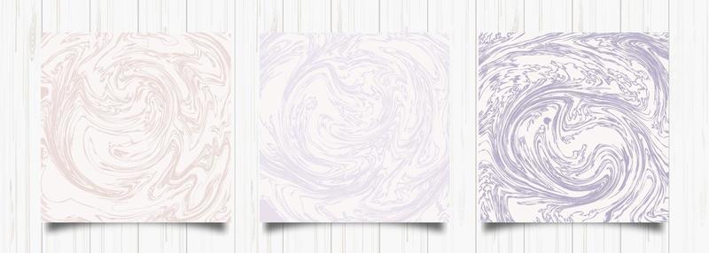 Purple beige abstract liquid background. Acrylic fluid art. Vector marble texture. Modern cover design set. Abstract marble pattern. Line art poster. Wave effect
