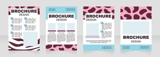 Zebra and tiger spots blank brochure layout design vector