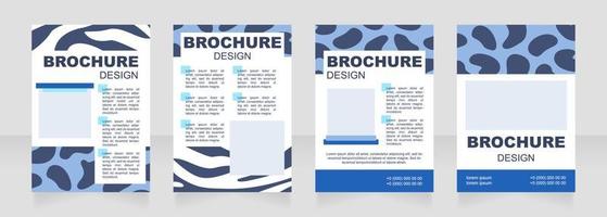 Zoo blank blue and white brochure layout design vector