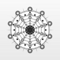 beautiful rounded black and white  flourish abstract design vector