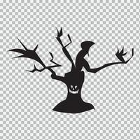 silueta de vector de árbol de halloween