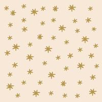 postal de estrellas y puntos dorados en beige. un patrón de estrella en un círculo de doodle. Formas brillantes del fondo del cielo para textiles infantiles de moda. ilustración vectorial vector