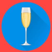 A glass of champagne. Merry Christmas and Happy New Year. vector