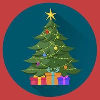 Christmas tree. Merry Christmas and Happy New Year. vector