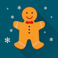 Ginger cookie. Merry Christmas and Happy New Year. vector