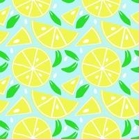 patrón sin costuras de fruta de verano, fondo de citrin vector