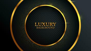 Abstract Luxury Design with gold circle line and glitter on overlap layer metal background vector
