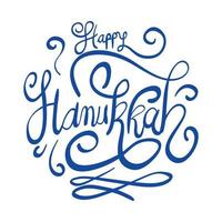 feliz celebración de hanukkah icono de letras vector