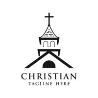 logo de un lugar de culto cristiano vector