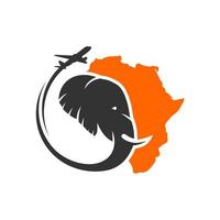 Elephant travel logo in Africa vector
