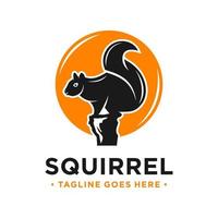 squirrel and circle logo design template vector