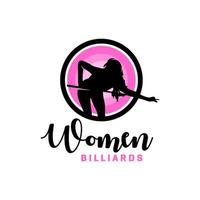 Women's billiards sport modern logo vector