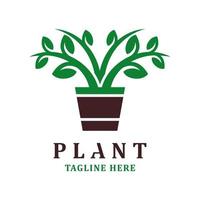 plant logo design template vector