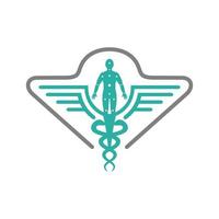 health symbol logo design and people vector