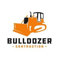Bulldozer construction tool logo vector