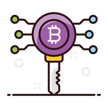 Digital bitcoin key vector