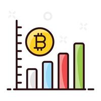 Bitcoin growth chart in modern vector