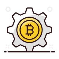 Bitcoin management icon design vector