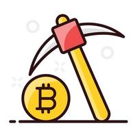 Bitcoin with hammer vector