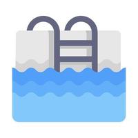 Swimming pool icon in flat vector design editable lap pool concept