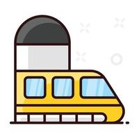 Bullet train on train track vector