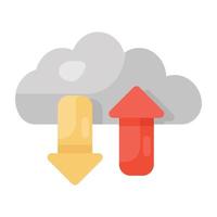 datos en la nube en moderno vector