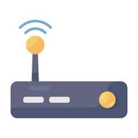 Wifi Router with wifi signals trendy icon of internet device vector