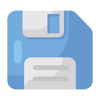 Floppy disc icon in flat vector style