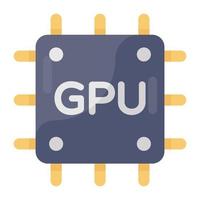 Cpu chip icon in modern vector