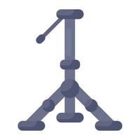 upright frame on three legs tripod vector