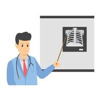 A person with x ray report radiologist vector