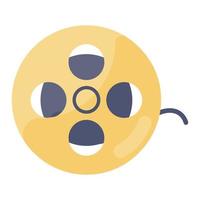 Editable flat style of film reel icon vector