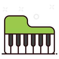 Musical keyboard vector icon of electrical instrument