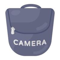 design of professional camera bag icon vector