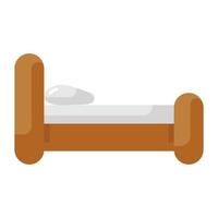 Medical bed icon vector