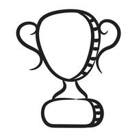 An icon design of trophy editable doodle vector