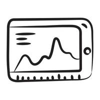 A layer chart on a graph showing the concept of area chart vector