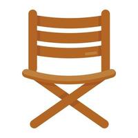 Folded chair icon vector