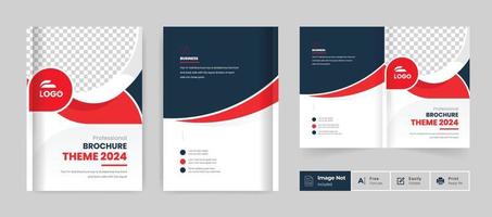 diseño de folleto de negocios plantilla de portada colorido creativo moderno folleto doble presentación corporativa tema abstracto uso para usos múltiples vector