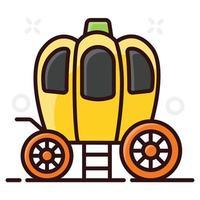 Vector of carriage in modern flat style