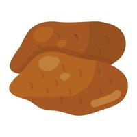 Sweet potatoes in editable flat style vector