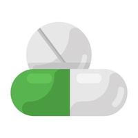 pill in flat design medication vector