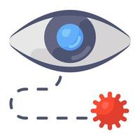 Icono de infección por virus ocular en diseño vectorial plano vector