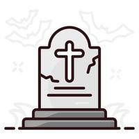 Scary graveyard in modern vector