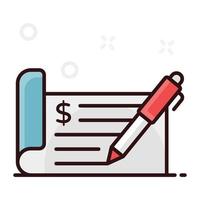 Cash cheque writing vector
