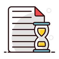 Hourglass with file vector