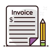 Financial invoice with pencil vector