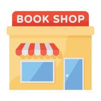 Books shop vector icon of public library