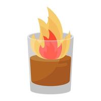 Flaming drink icon design vector